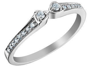 Diamond Heart Wedding Band