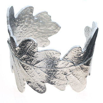 Oak Leaf Pewter Cuff