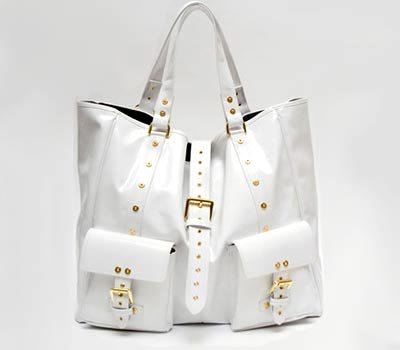 Mulberry White Vinyl Roxanne Tote