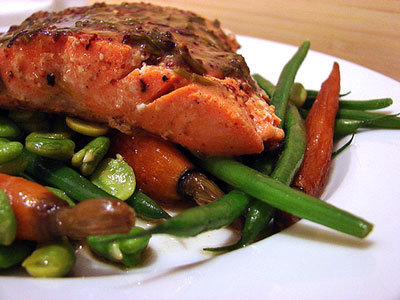 Chinese Stir Fried Vegetables with Salmon