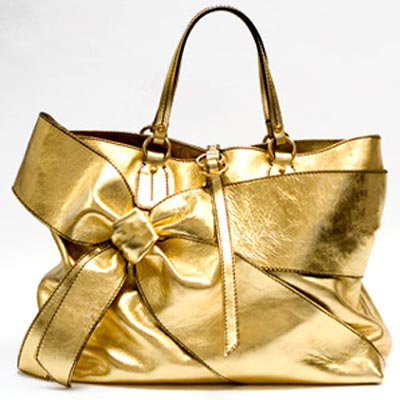 Valentino Gold Bow Shopper