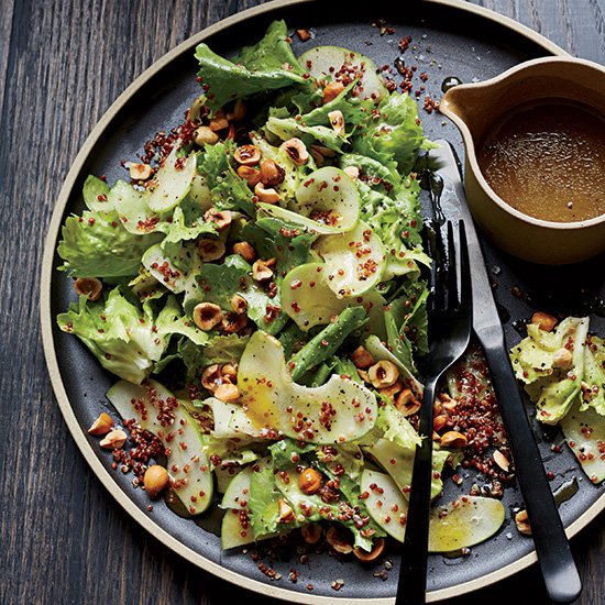 Escarole Salad with Red Quinoa and Hazelnuts