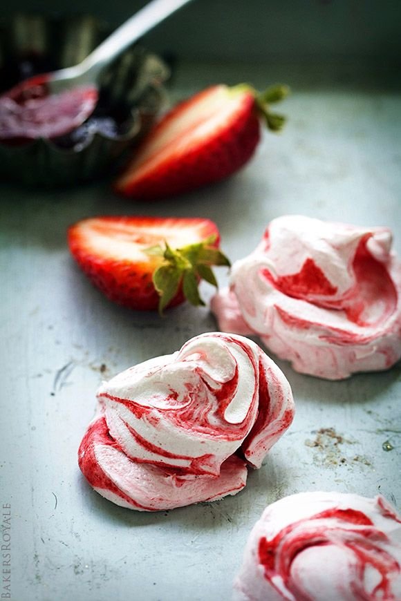 Gorgeous Strawberry/raspberry Meringues