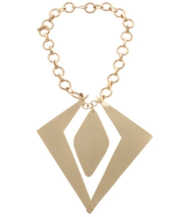 Asos Revive Statement Angular Brass Bib on Linked Chain