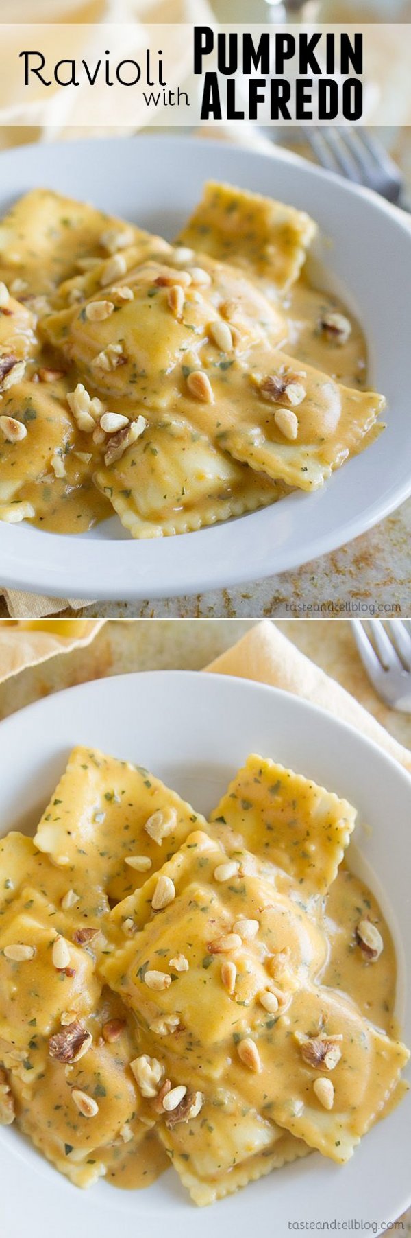 Ravioli with Pumpkin Alfredo