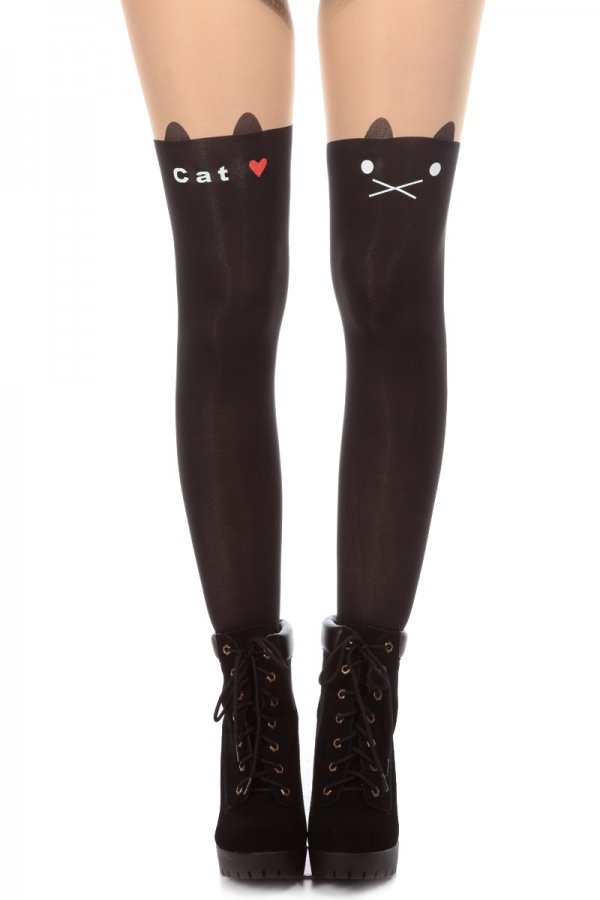 Kitty Cat Garter Tights