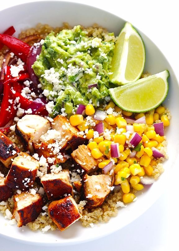 Chicken Quinoa Burrito Bowls