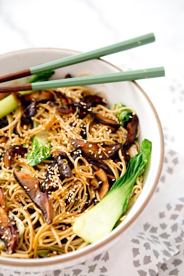 Braised Bok Choy Noodle Bowl