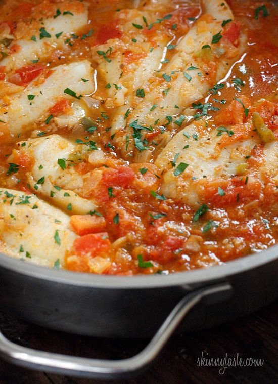 Skillet Cajun Spiced Flounder with Tomatoes