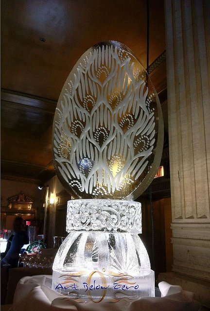 Faberge Egg Ice Sculpture by Art below Zero