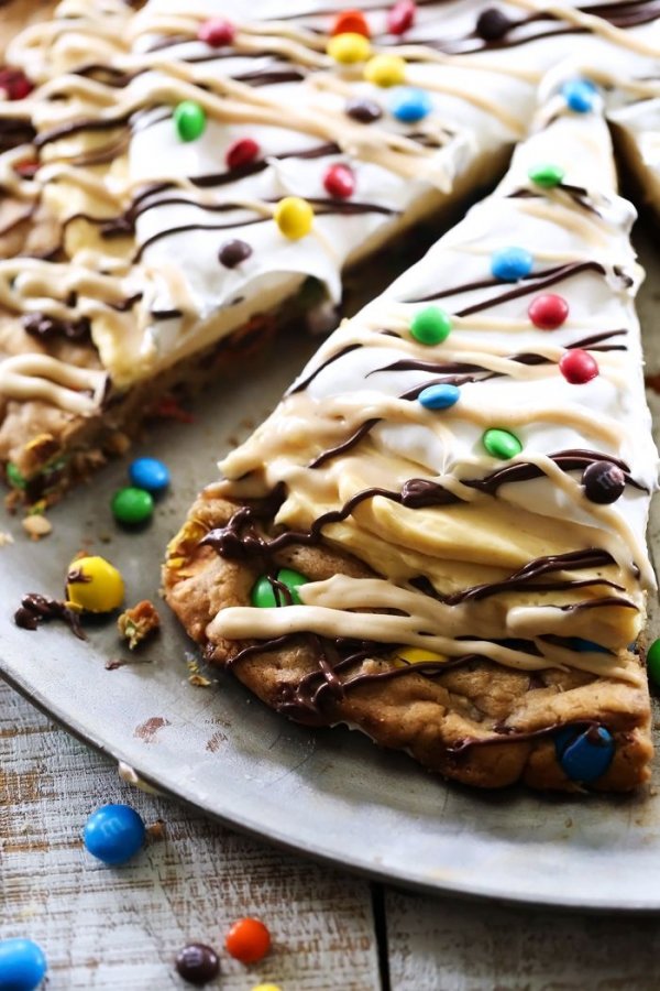 M&M Monster Cookie Pizza