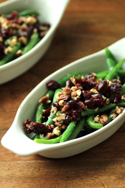 Green Beans with Roasted Nuts and Cranberries