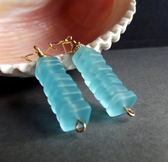 Ocean Blue Dangle Earrings