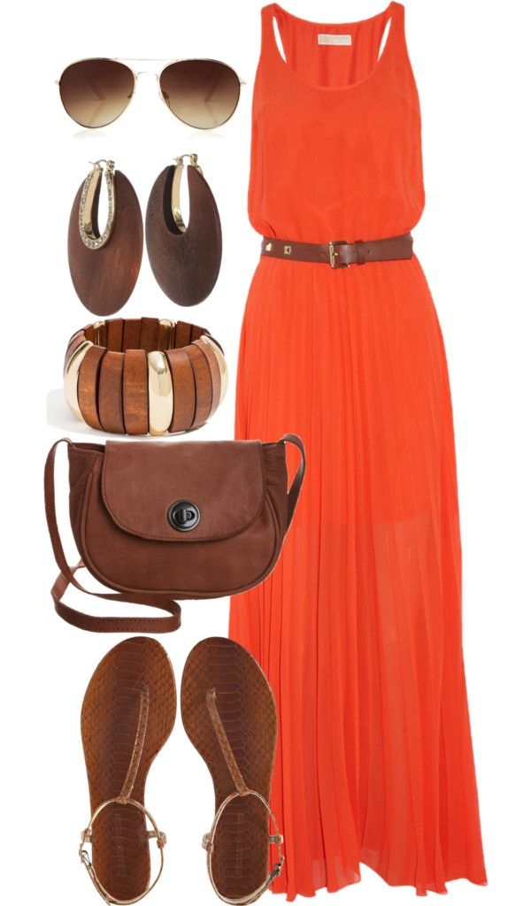 Coral + Brown