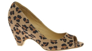 River Island Leopard Effect Peep-Toe Wedge