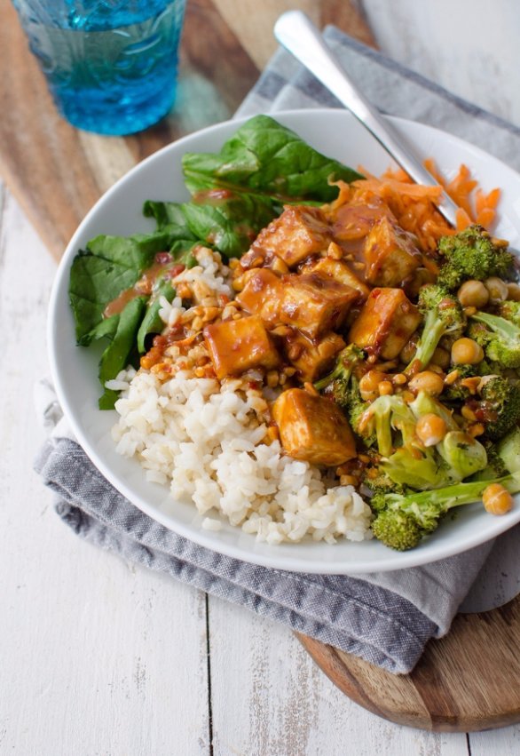 Peanut Tofu Buddha Bowl