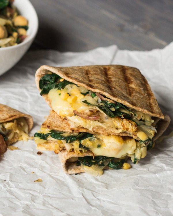 Swiss Chard and Bacon Quesadilla