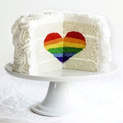 Rainbow Heart Cake