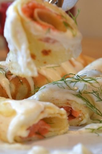 Smoked Salmon Stuffed Crepes