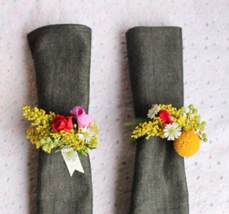 Fresh Flower Napkin Rings