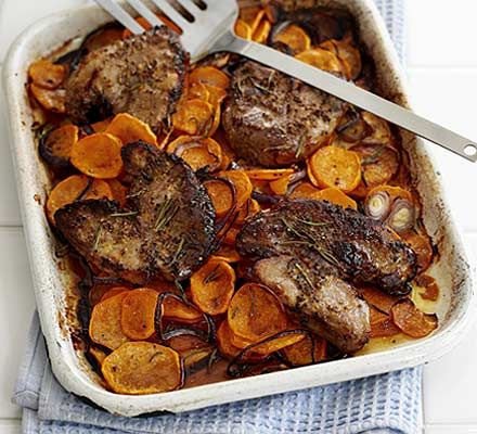 Lamb and Sweet Potato Tray Bake