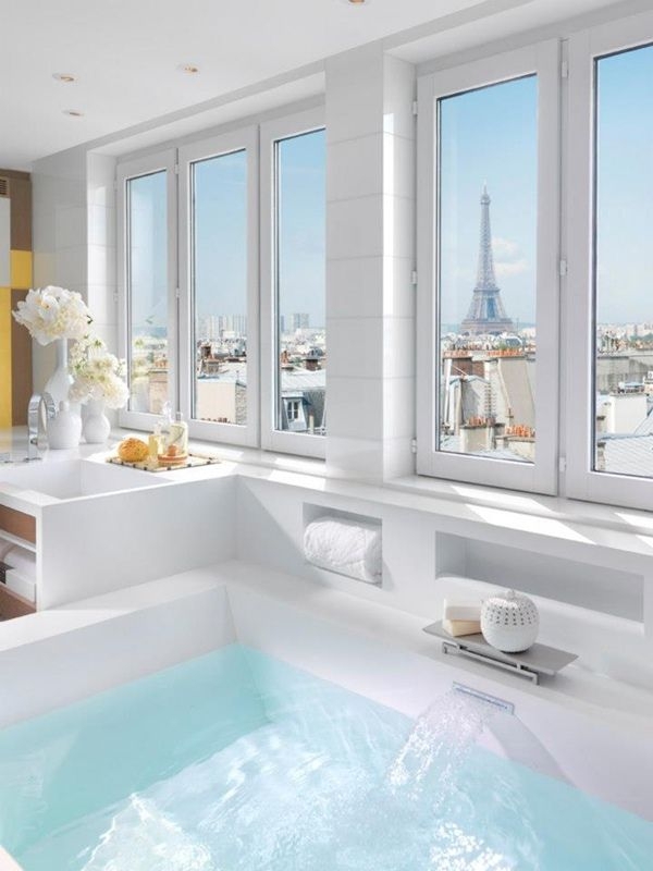 View from a Bathroom in a Suite at the Mandarin Oriental, Paris