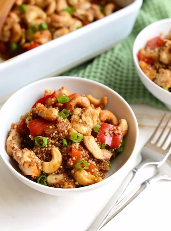 Cashew Chicken Quinoa Bake