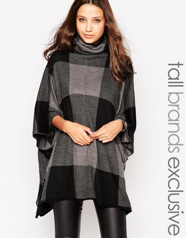 Checked Poncho