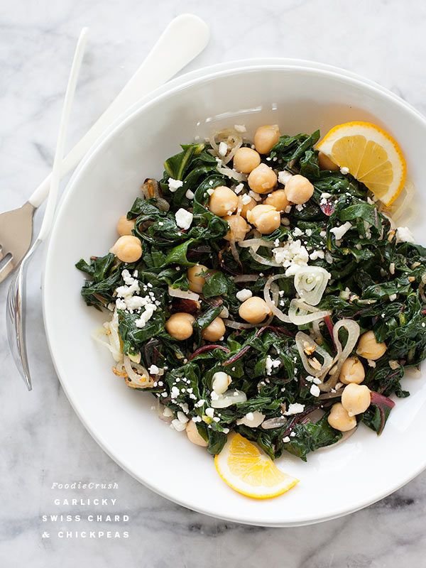 Garlicky Swiss Chard and Chickpeas