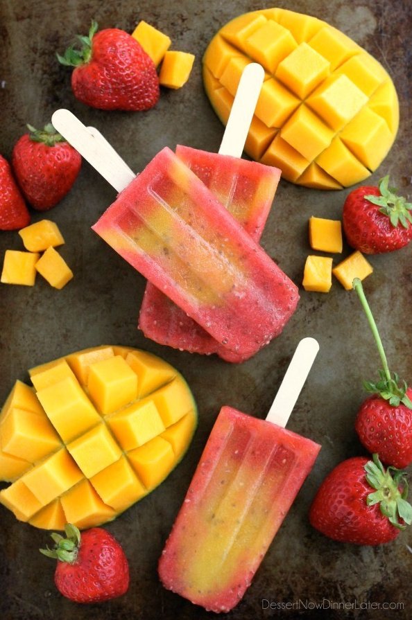 Strawberry Mango Pops