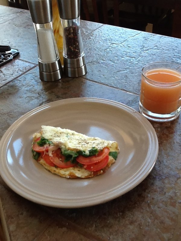 Tomato Mozzarella Egg White Omelet