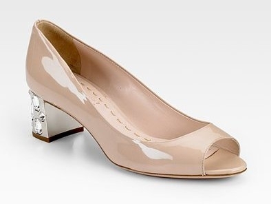 Miu Miu Spuntate Patent Peep-Toe Pumps