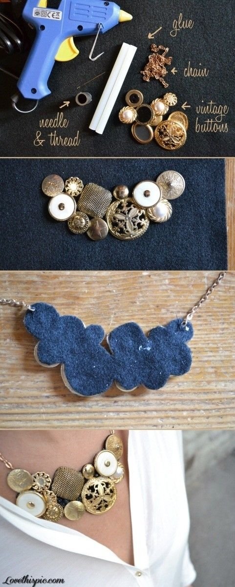 DIY Vintage Button Necklace