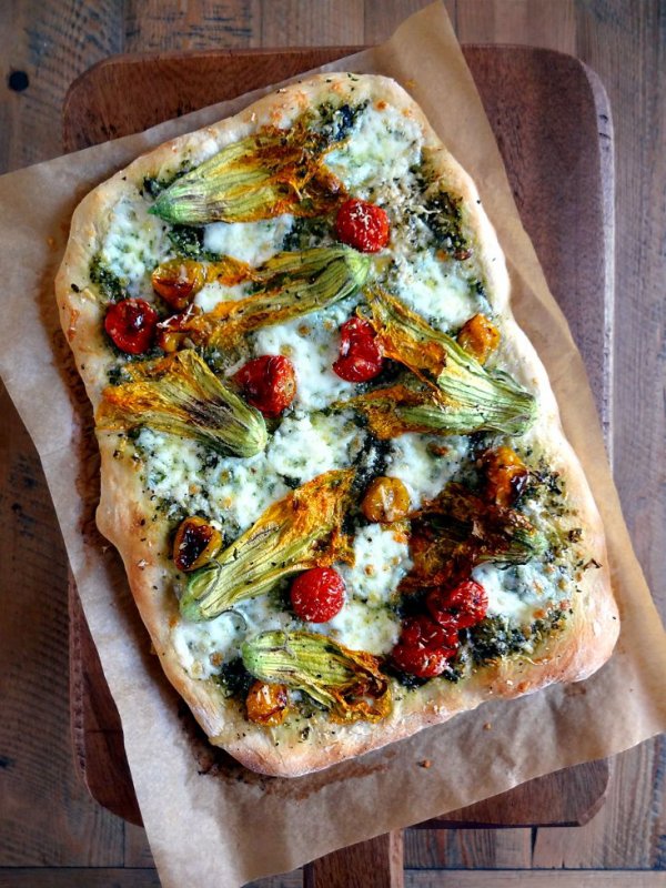 Squash Blossom Pizza