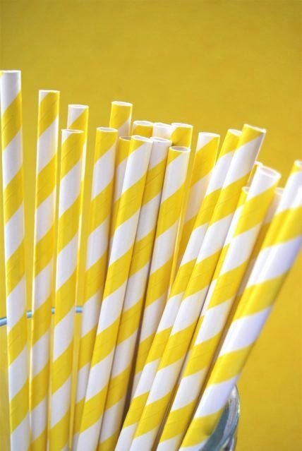 Yellow Drinking Straws