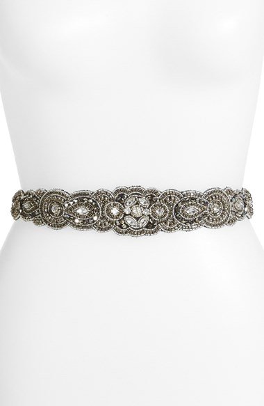 Glint 'Arabesque' Beaded Stretch Belt