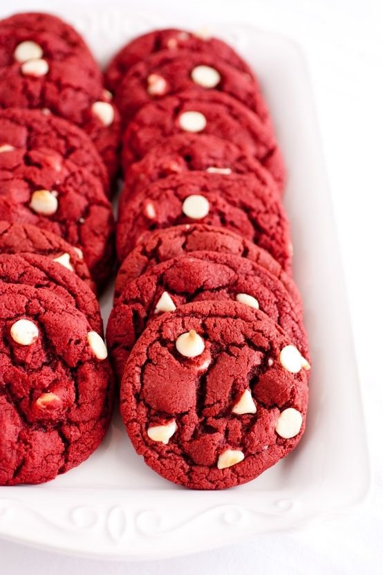 Red Velvet White Chocolate Chip Cookies