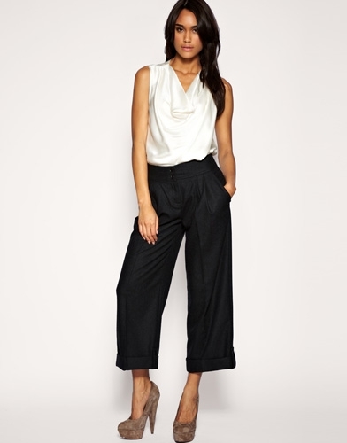 ASOS Oxford Bag Rolled Hem Trouser