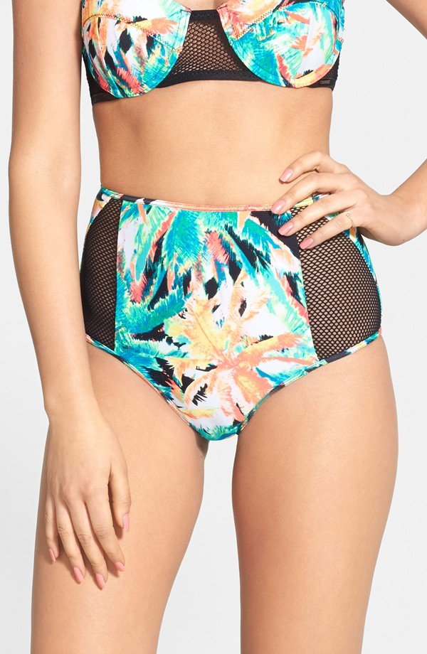 'Tropical Riot' High Rise Bikini Bottoms