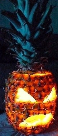 Make a Jack-o’-lantern out of a Pineapple