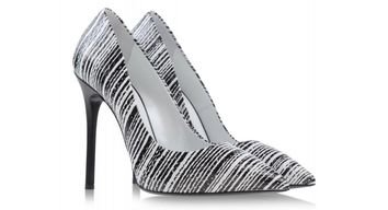 Black and White Stripe Heels