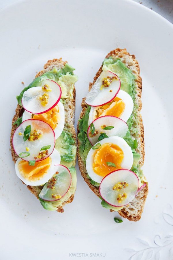 Avocado, Egg, Radish and French Mustard