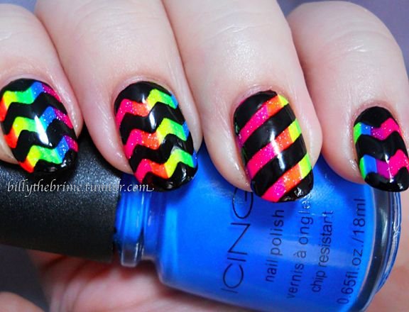 Zigzag Ombre in 80s Neon