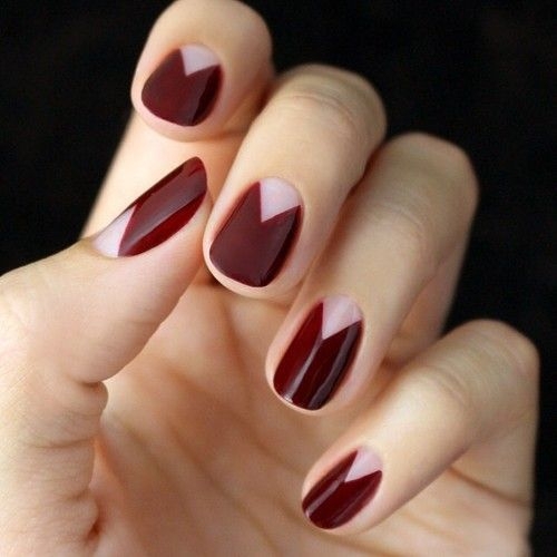 Reverse French Tips in Red