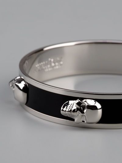 Skull Bracelet with Contrasting Black Enamel