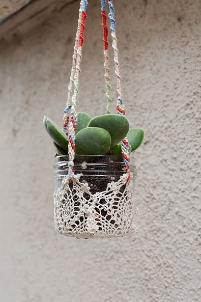 Use a Doily for a Plant Hanger