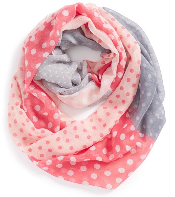 Woven Polka Dot Infinity Scarf