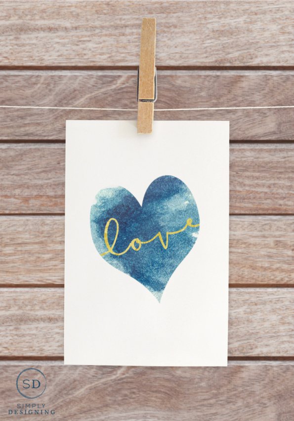 Watercolor Heart Printable