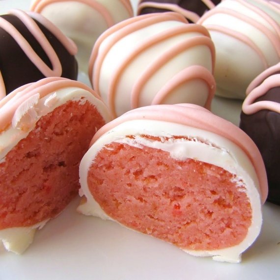 Chocolate Covered Strawberry Cake Balls