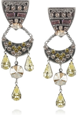 Dannijo Jelani Silver-Plated Swarovski Crystal Drop Earrings